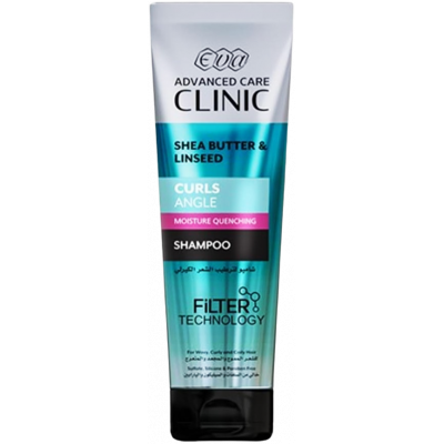 EVA ADVANCED CARE CLINIC SHEA BUTTER & LINSEED CURLS ANGLE MOISTURE QUENCHING SHAMPOO 230 ML